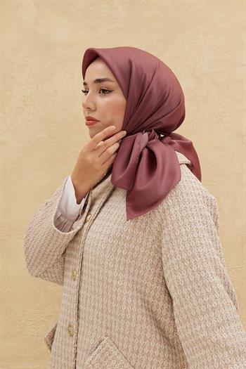Silk Home Düz Shiny Eşarp - Koyu Gül Kurusu