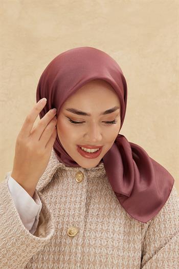 Silk Home Düz Shiny Eşarp - Koyu Gül Kurusu