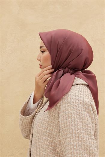 Silk Home Düz Shiny Eşarp - Koyu Gül Kurusu
