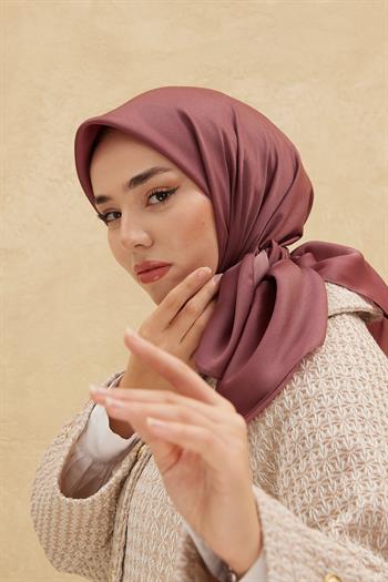 Silk Home Düz Shiny Eşarp - Koyu Gül Kurusu