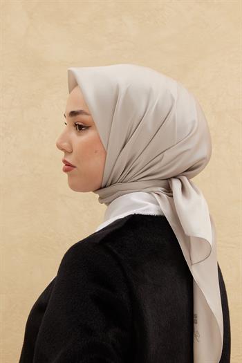 Silk Home Düz Shiny Eşarp - Koyu Krem