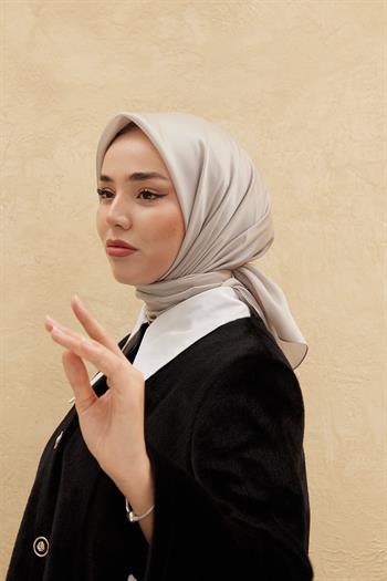 Silk Home Düz Shiny Eşarp - Koyu Krem