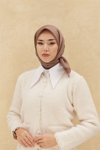 Silk Home Düz Shiny Eşarp - Koyu Vizon