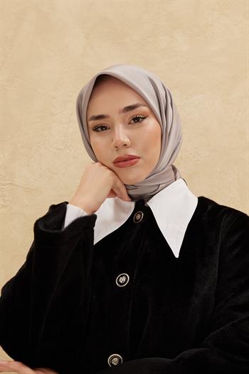 Silk Home Düz Shiny Eşarp - Orta Gri
