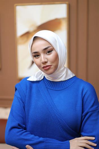 Silk Home Micro Eşarp - İnci Beyaz