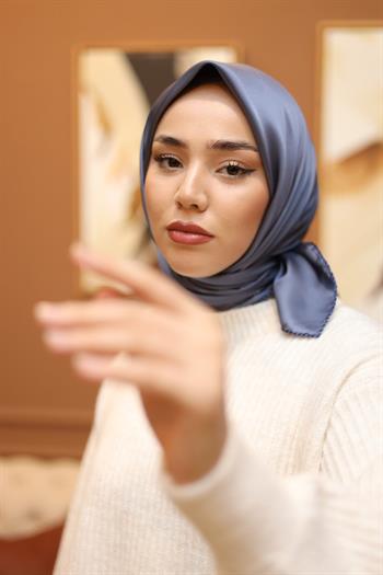 Silk Home Micro Eşarp - Kot Mavi