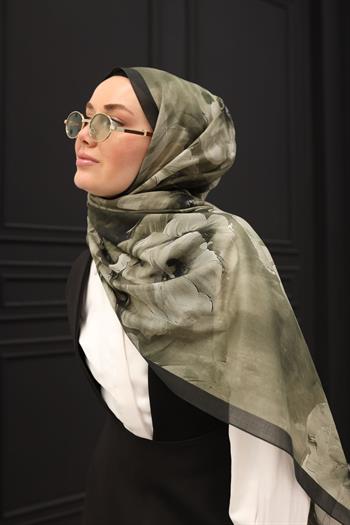 Silk Home Nariya Şal - 90006 - Haki Siyah