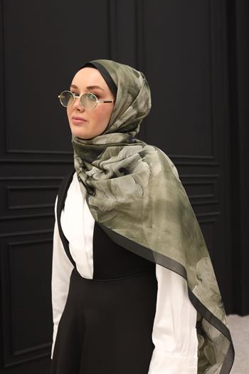 Silk Home Nariya Şal - 90006 - Haki Siyah