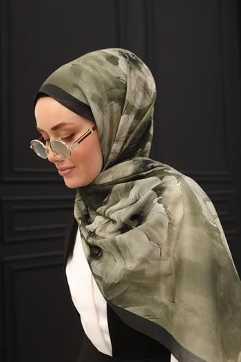 Silk Home Nariya Şal - 90006 - Haki Siyah