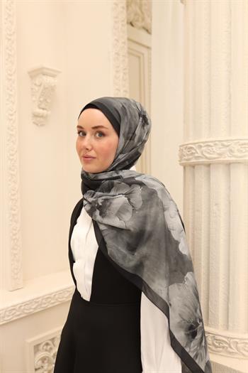 Silk Home Nariya Şal - 90006 - Siyah Füme