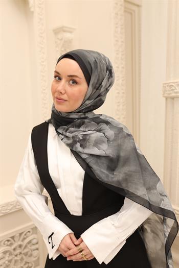 Silk Home Nariya Şal - 90006 - Siyah Füme