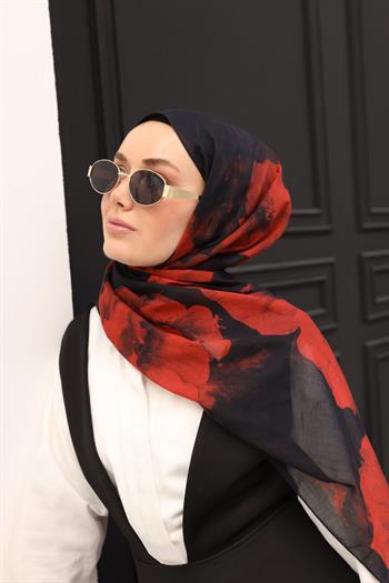 Silk Home Nariya Şal - 90006 - Siyah Kırmızı