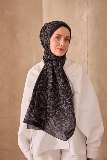 Silk Home Nariya Şal - 90009 - Siyah Gri