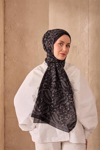 Silk Home Nariya Şal - 90009 - Siyah Gri