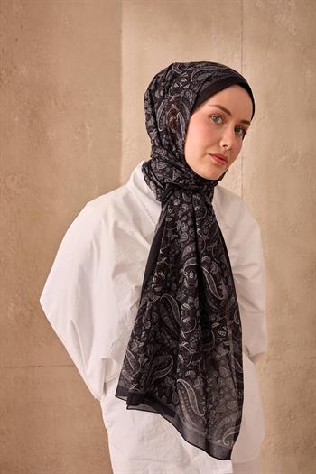 Silk Home Nariya Şal - 90009 - Siyah Gri