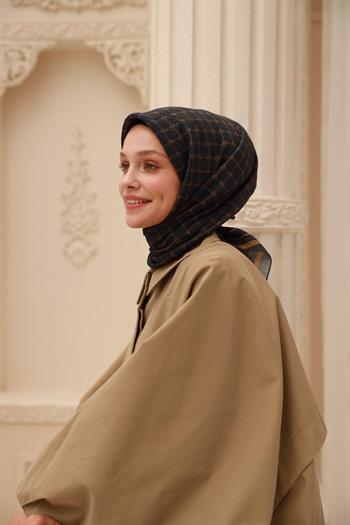 Silk Home Olinda Eşarp - 48004 - Antrasit Camel