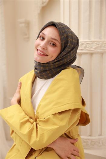 Silk Home Olinda Eşarp - 48004 - Füme Sarı