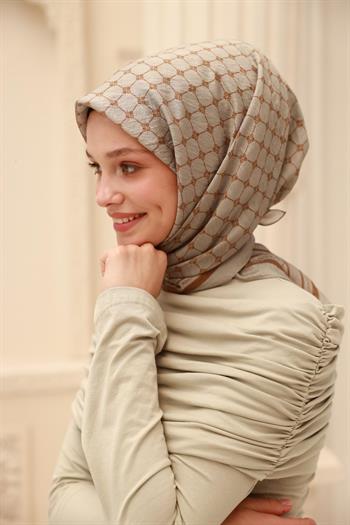 Silk Home Olinda Eşarp - 48004 - Gri Kahve