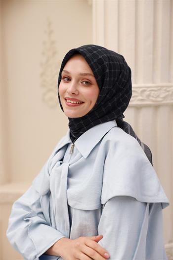 Silk Home Olinda Eşarp - 48004 - Koyu Lacivert Gri