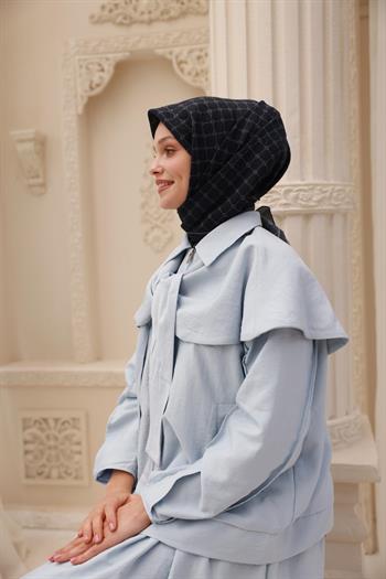 Silk Home Olinda Eşarp - 48004 - Koyu Lacivert Gri