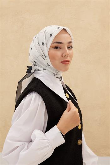 Silk Home Olinda Eşarp - Beyaz Siyah