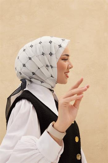 Silk Home Olinda Eşarp - Beyaz Siyah