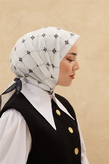 Silk Home Olinda Eşarp - Beyaz Siyah