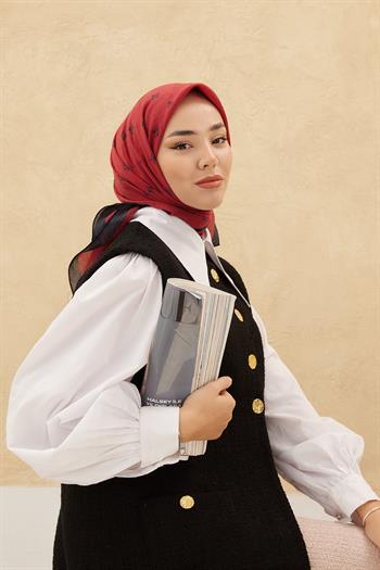 Silk Home Olinda Eşarp - Bordo Siyah