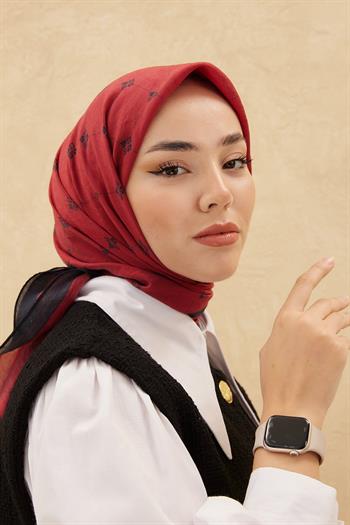 Silk Home Olinda Eşarp - Bordo Siyah