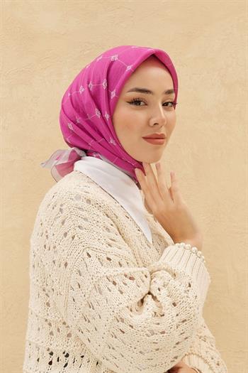 Silk Home Olinda Eşarp - Fuşya Gri