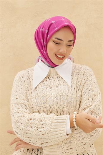 Silk Home Olinda Eşarp - Fuşya Gri