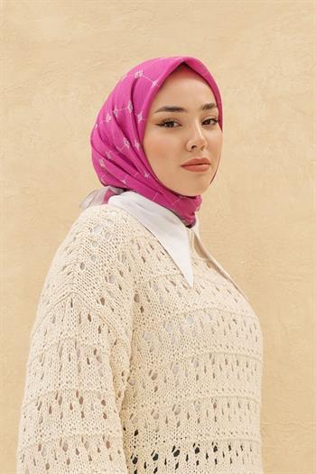 Silk Home Olinda Eşarp - Fuşya Gri