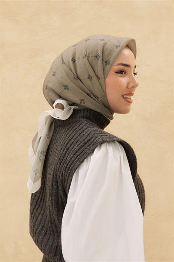 Silk Home Olinda Eşarp - Haki Beyaz