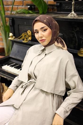 Silk Home Olinda Eşarp - Kahve Gold