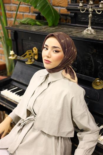 Silk Home Olinda Eşarp - Kahve Gold