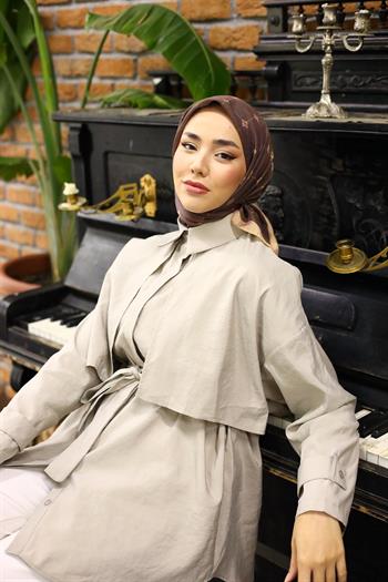 Silk Home Olinda Eşarp - Kahve Gold