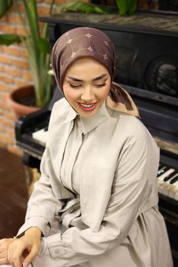 Silk Home Olinda Eşarp - Kahve Gold