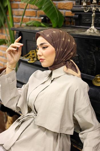 Silk Home Olinda Eşarp - Kahve Gold