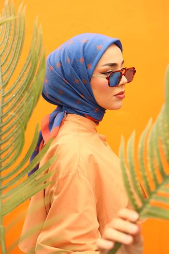 Silk Home Olinda Eşarp - Kot Mavi Kiremit