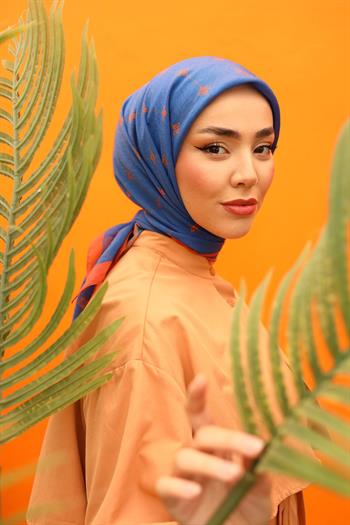 Silk Home Olinda Eşarp - Kot Mavi Kiremit