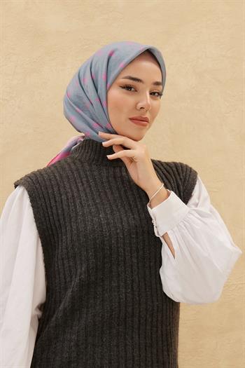 Silk Home Olinda Eşarp - Metalik Mavi Fuşya