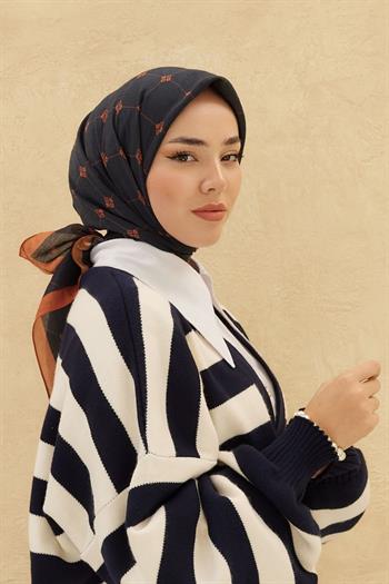 Silk Home Olinda Eşarp - Siyah Kiremit