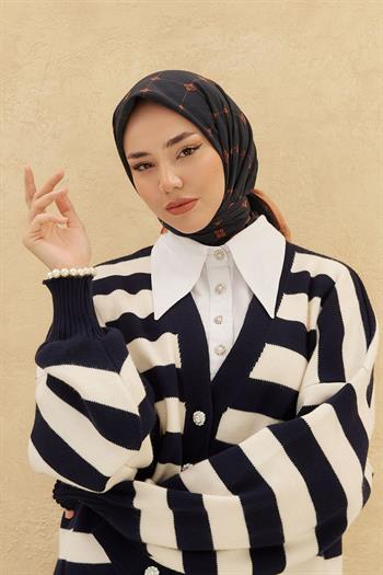 Silk Home Olinda Eşarp - Siyah Kiremit