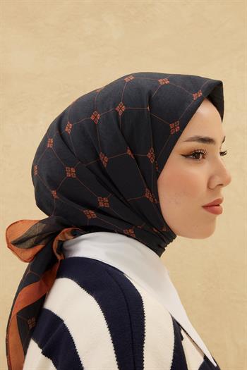 Silk Home Olinda Eşarp - Siyah Kiremit