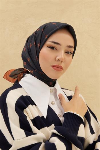 Silk Home Olinda Eşarp - Siyah Kiremit