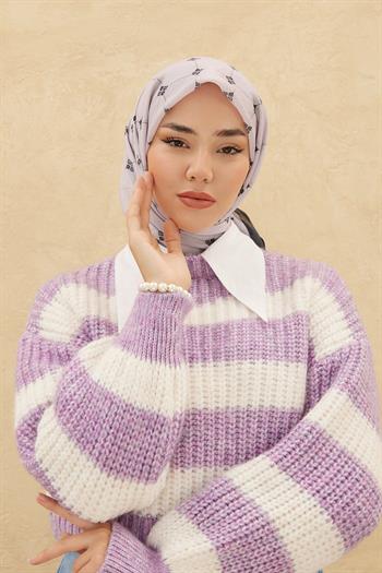 Silk Home Olinda Eşarp - Açık Lila Lacivert