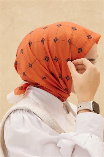 Silk Home Olinda Eşarp - Turuncu Beyaz