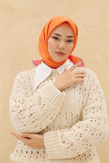 Silk Home Olinda Eşarp - Turuncu Fuşya