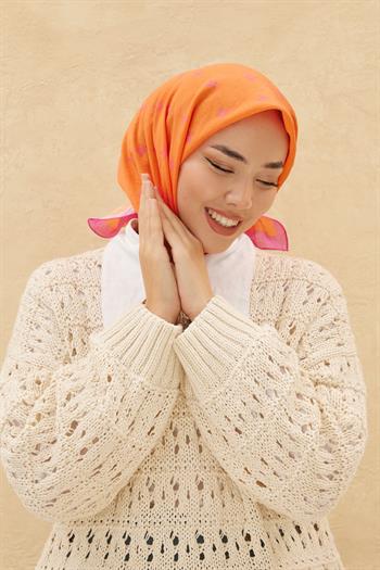 Silk Home Olinda Eşarp - Turuncu Fuşya