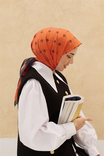 Silk Home Olinda Eşarp - Turuncu Siyah